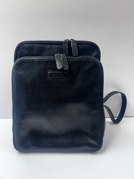 Tignanello Black Leather Backpack 3 Separate Sections Zipper Snap main image 9